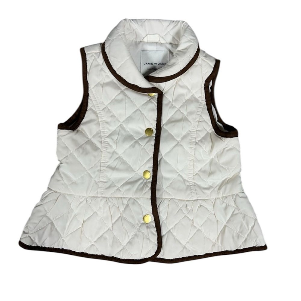 Janie and Jack Girls The Quilted Peplum Vest Jacket Sz 12 to 18 Months